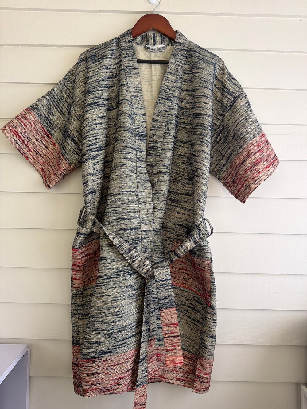 Vintage Eric Nash Handloom Kimono Duster Jacket Wabi Sabi Artisan Coat Bohemian